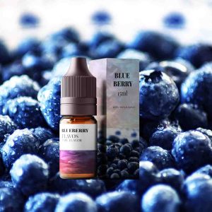 Blueberry flavor e-liquid e-juice bottle with fruity berry-inspired packaging for vaping products.