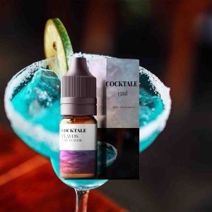 Bottle of Cocktail flavored e-liquid with vibrant, mixed-drink inspired packaging, designed for vaping devices and highlighting a fruity blended flavor profile.