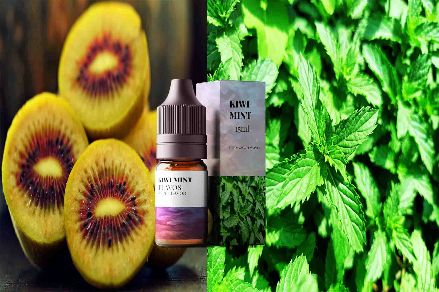 Kiwi Mint flavor eLiquid bottle with fruity kiwi and cool mint vape flavor.