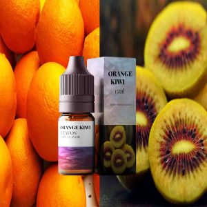 Orange Kiwi flavor eLiquid bottle with citrusy orange and tangy kiwi vape flavor.